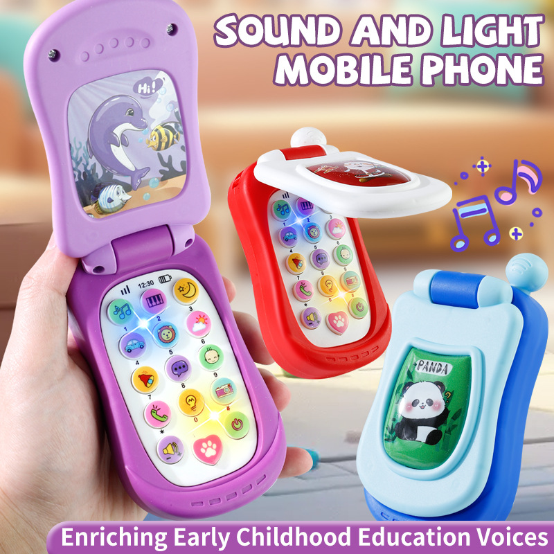 Kids Education Phone - パズル早期教育音楽携帯電話漫画シミュレーションフリップ電話赤ちゃんのおもちゃ61子供向けギフト英語