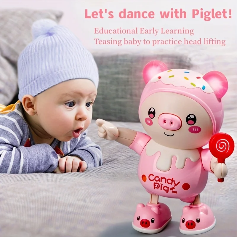 Kids Education Phone - 子供のための音楽と光を備えた電気ピギー、かわいい赤ちゃんのおもちゃ、ウォーキングとダンス、ウォーキング、ダンス、静かなペット、初期の教育人形