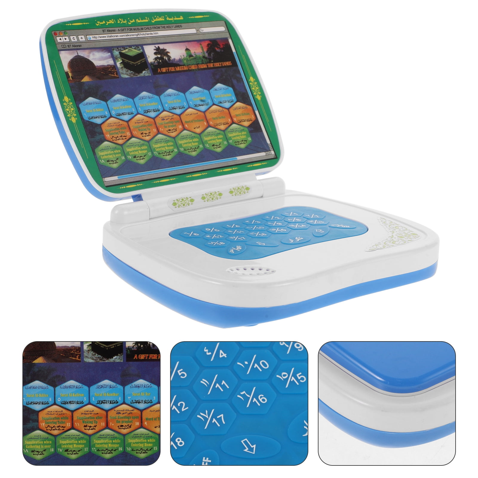 Kids Educational Computer - 子供のための折りたたみ式タッチアラビア語学習機,幼児教育玩具,ラップトップ玩具,ラップトップ