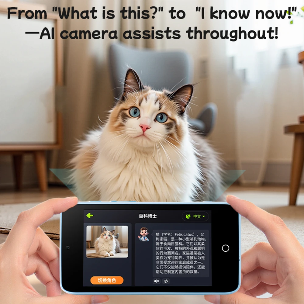 Kids Education Phone - 2026年ニューキッズミニAIスマートフォンカメラおもちゃ、ビデオレコーダー付き4.0インチHDデュアルカメラ搭載、子供向け教育用誕生日プレゼント