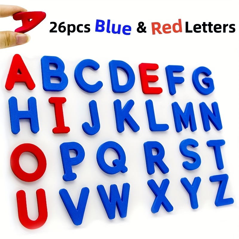 Kids Education Number - 赤 & 青英語文字磁気ステッカー番号冷蔵庫磁気ステッカーアルファベットスペル教育子供のおもちゃ