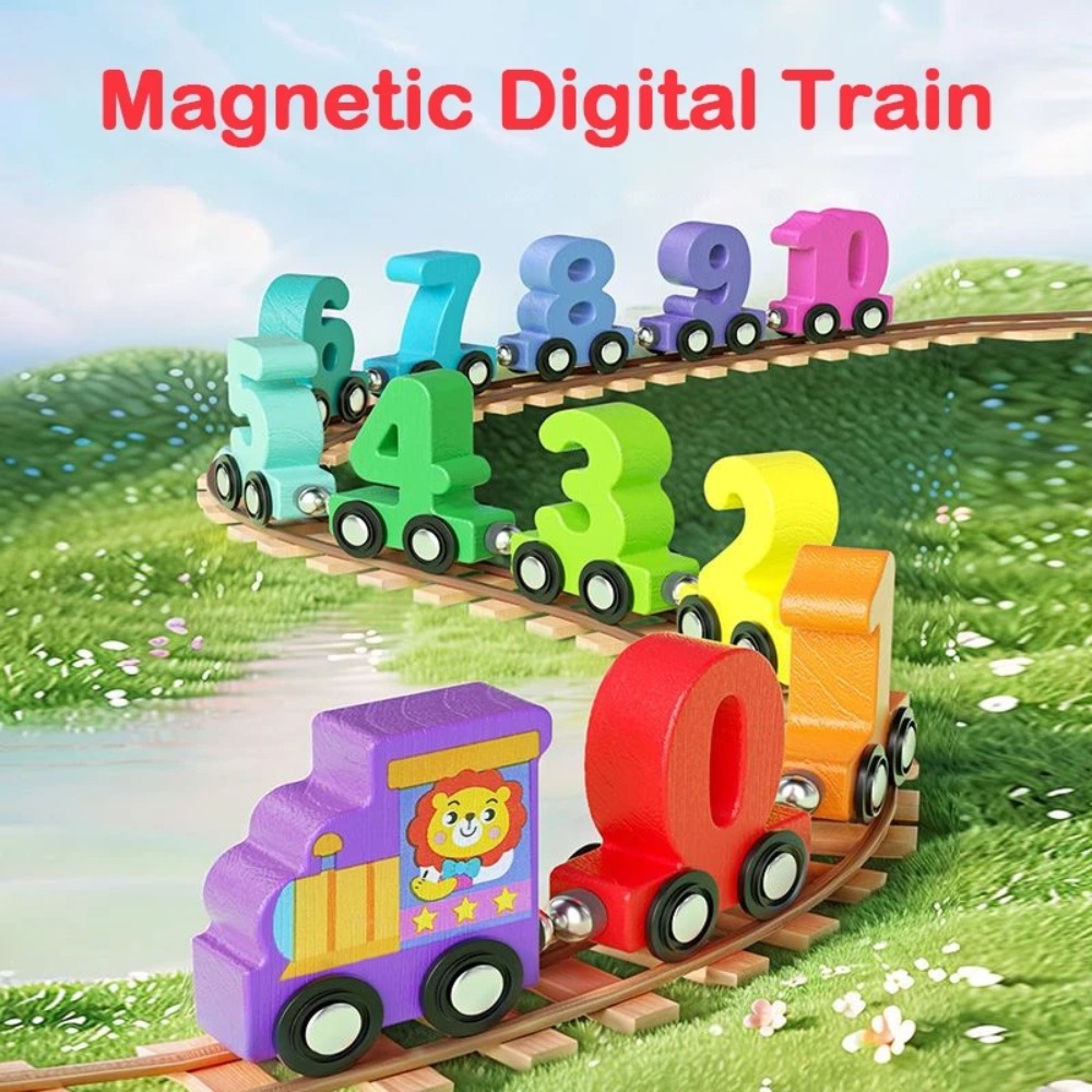 Kids Education Number - 1 セット 0-10 数字デジタル列車おもちゃカラフルな磁気早期教育玩具デジタル列車トラックアセンブリ数字列車セット子供