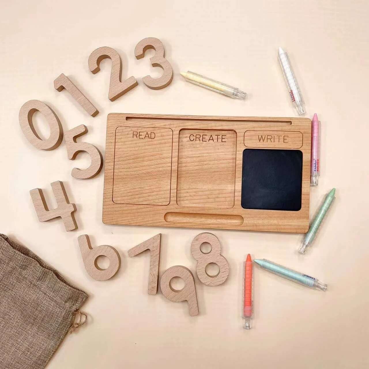 Kids Education Number - 子供のためのモンテッソーリ学習タブレット,小さな数字のボード,認識カード,教育玩具