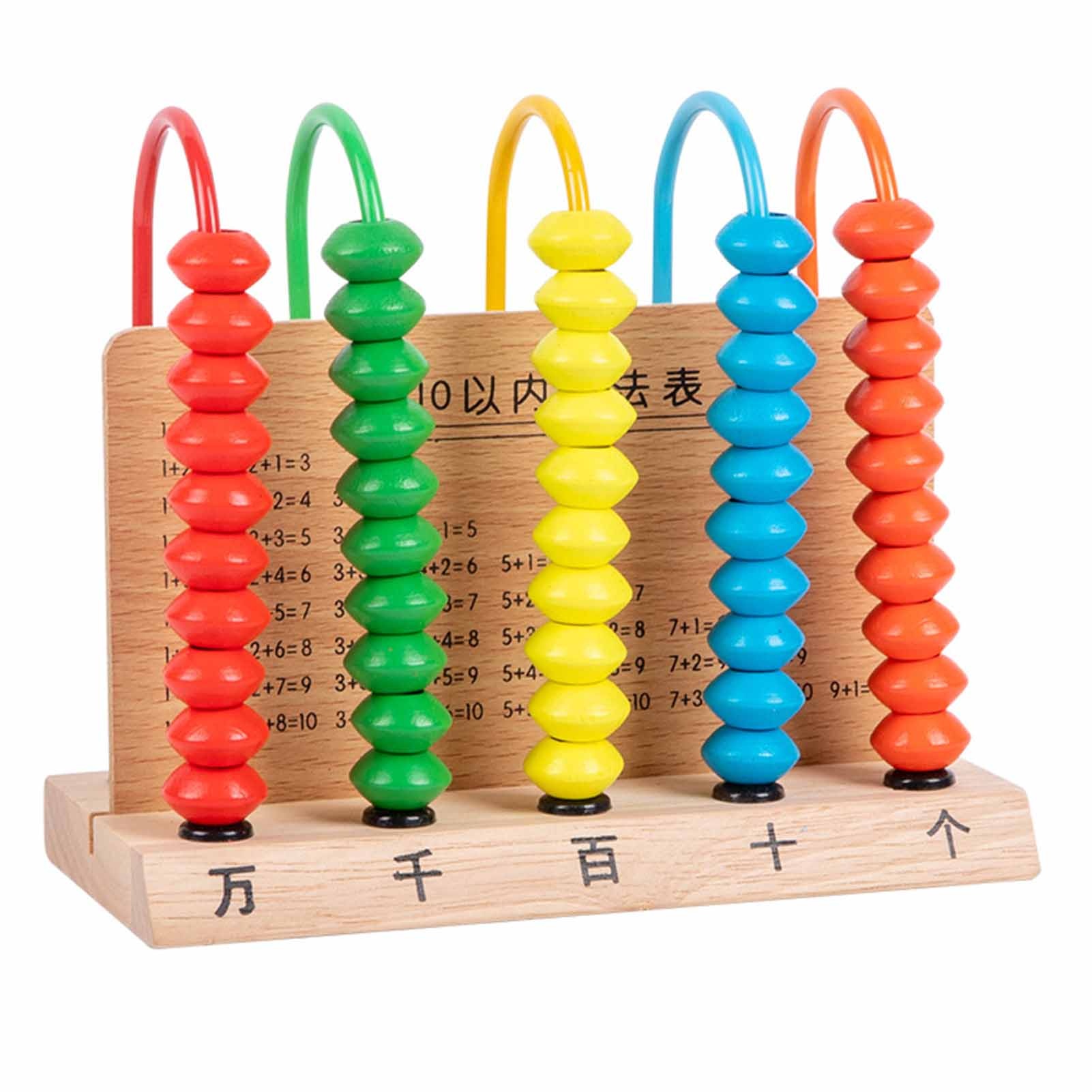 Kids Educational Computer - 算数計算フレーム、子供向け計算ゲーム、学習用そろばん、数学教育玩具、Myriabit 5列、無垢材製。