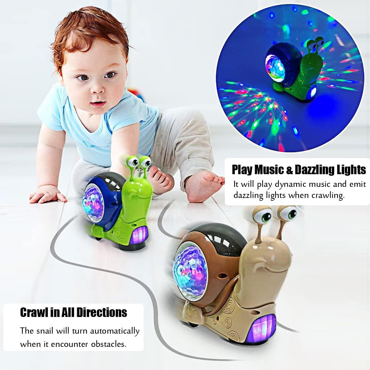 這うカタツムリの赤ちゃんおもちゃ、歩く腹ばいタイムダンス、早 - Kids Education Phone のレビューと価格