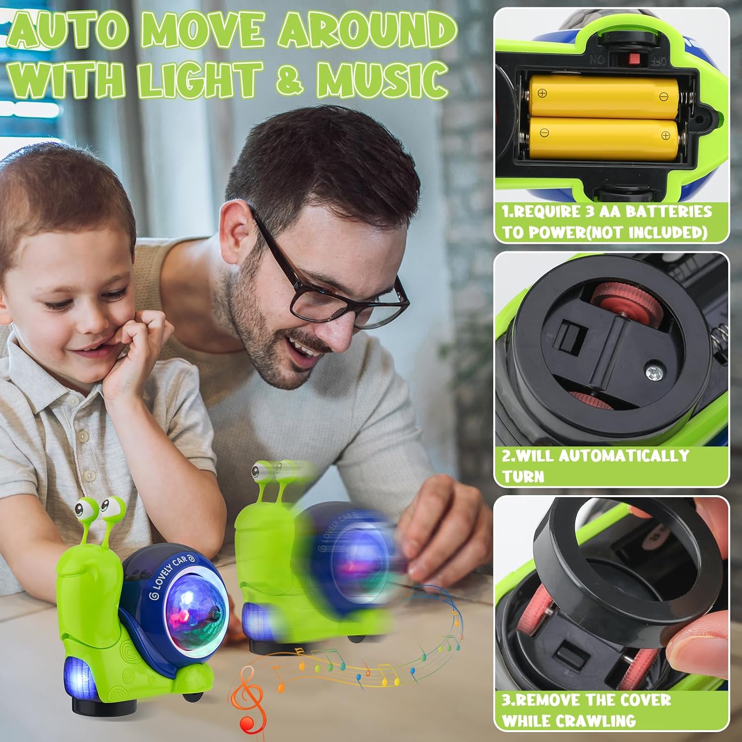這うカタツムリの赤ちゃんおもちゃ、歩く腹ばいタイムダンス、早 - Kids Education Phone のレビューと価格