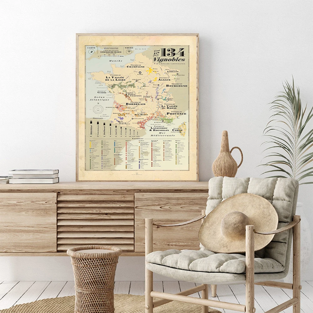 レトロ地図ヨーロッパ都市つるフランスの地図オールドスクール壁 - Kids Education Quote のレビューと価格