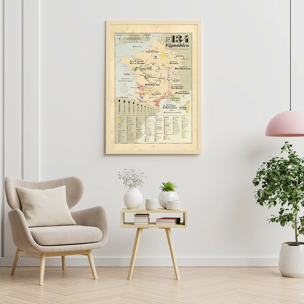 レトロ地図ヨーロッパ都市つるフランスの地図オールドスクール壁 - Kids Education Quote のレビューと価格