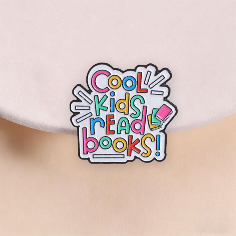 クールキッズ読書本エナメルピンカラフルな漫画本インスピレーシ - Kids Education Quote のレビューと価格